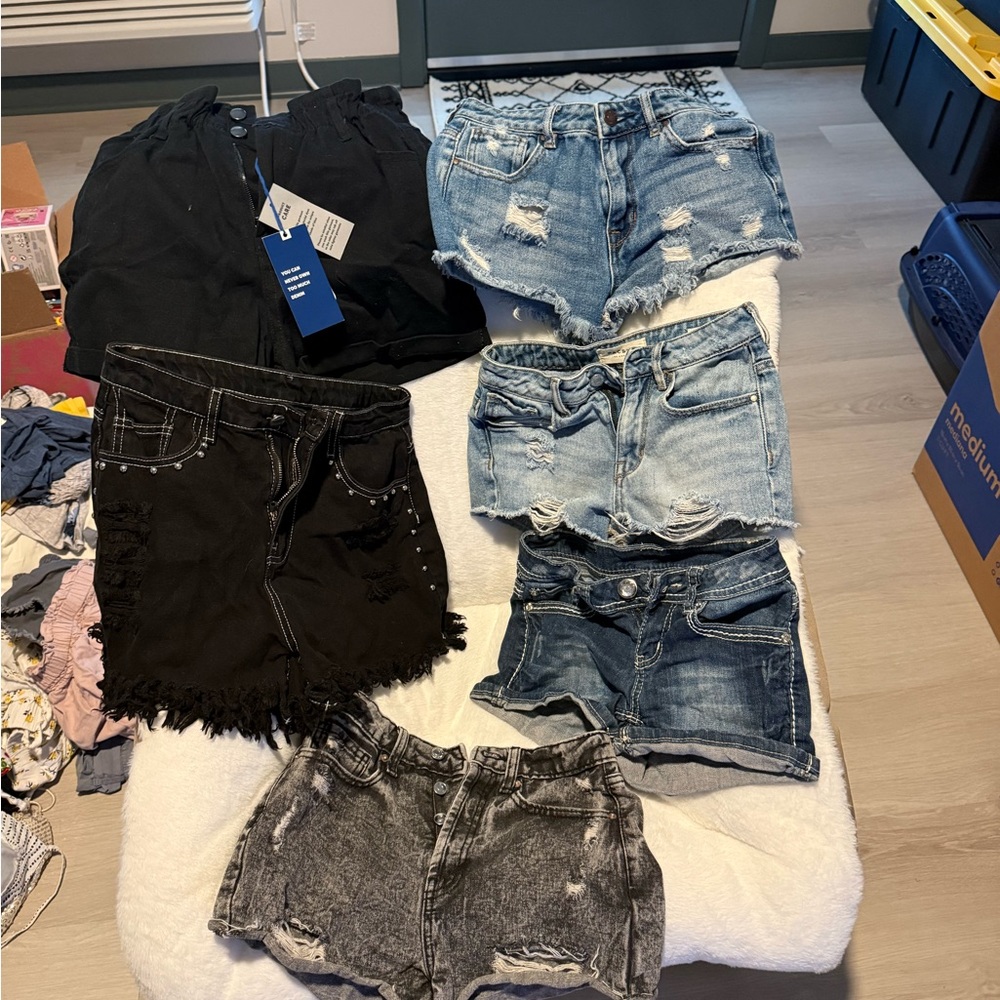 Stylish Black and Blue Jean Shorts Collection